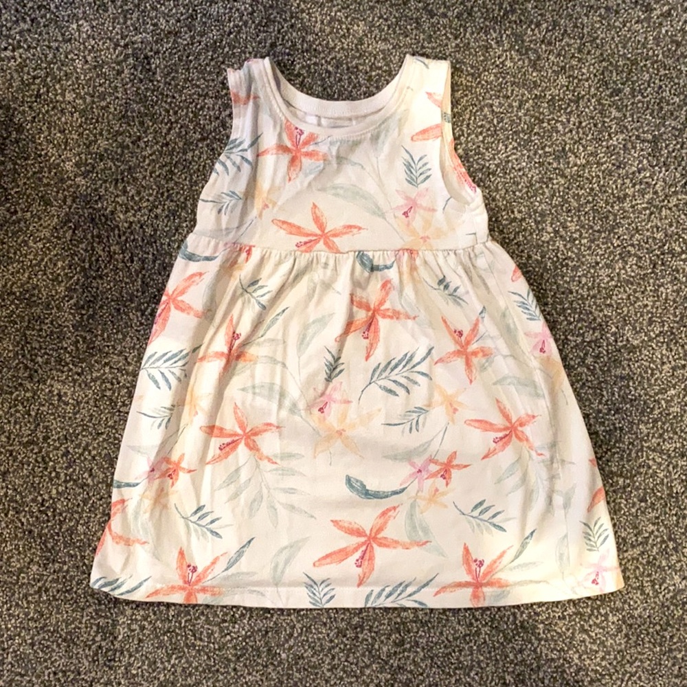 12-18M White floral dress.